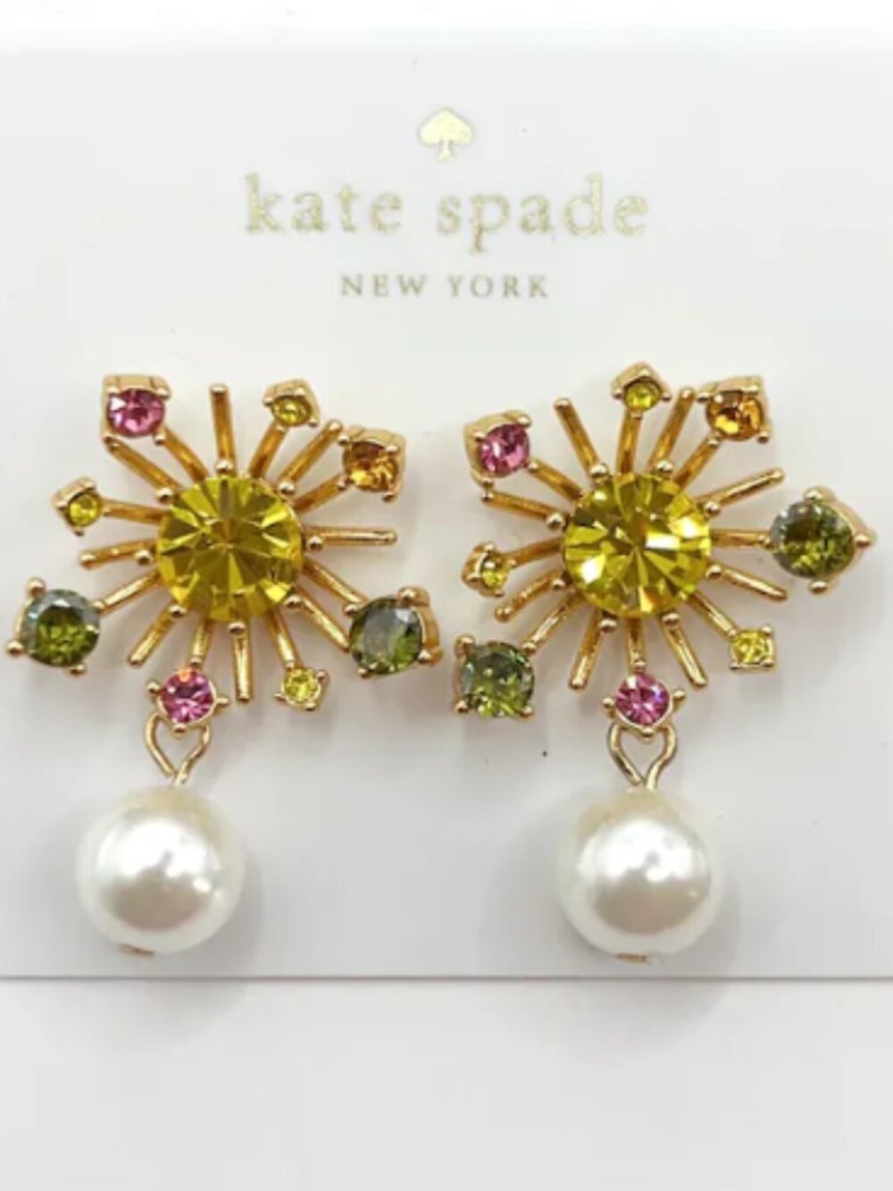 Kate Spade ♠️ FireWork Floral with Pearl Earrings